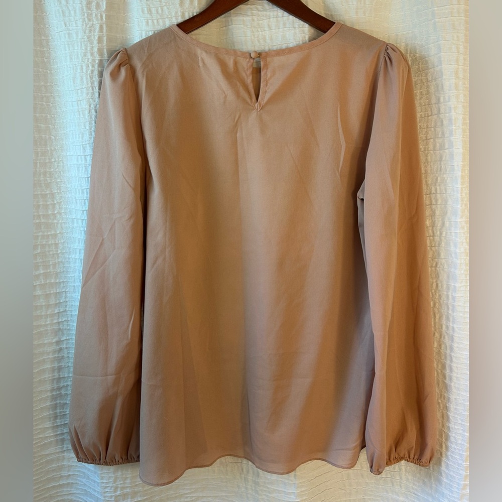 Altar'd State Blush Pink Top with Olive Lace Stripes - Picture 4 of 4